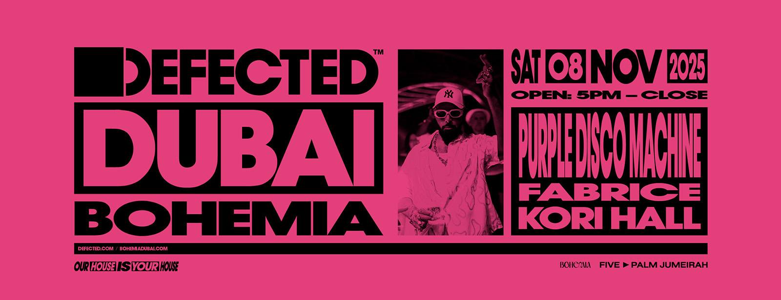 Defected at Bohemia with Purple Disco Machine, Fabrice & Kori Hall in Dubai Nightlife at dubaitrades.com