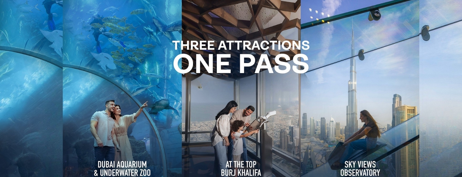 Trio Pass: ATT - Level 124 + Dubai Aquarium + Sky Views Indoor Attractions at dubaitrades.com
