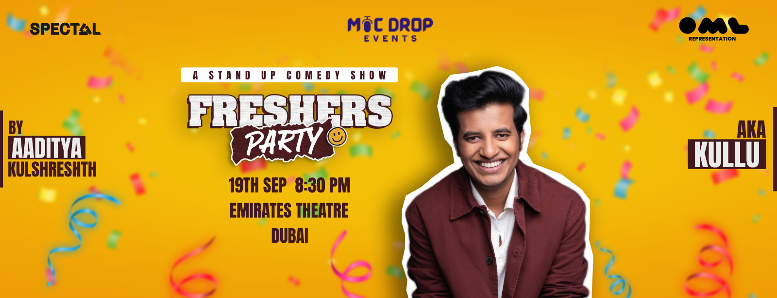Freshers Party ft. Kullu live in Dubai Comedy Events at emiratesoffers.com