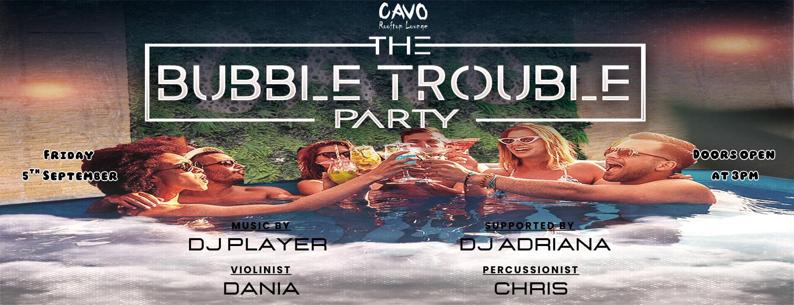 The Bubble Trouble Pool Party at Cavo Rooftop Nightlife at emiratesoffers.com