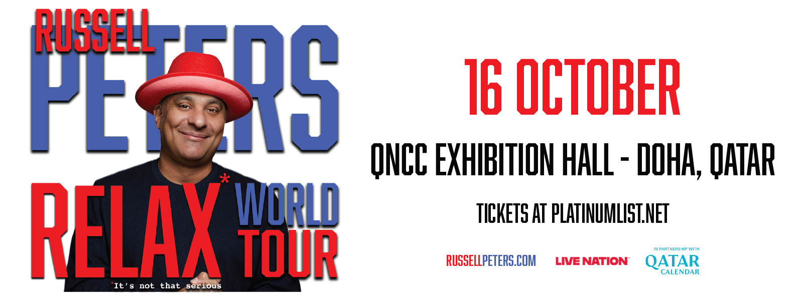 Russell Peters “Relax” World Tour Live in Qatar Shows and Theatrical Plays at dubaitrades.com