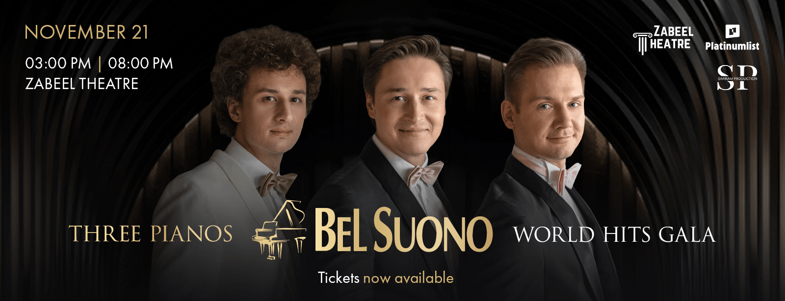 Bel Suono: Three Pianos World Hits Gala at Zabeel Theatre, Dubai Shows and Theatrical Plays at dubaitrades.com