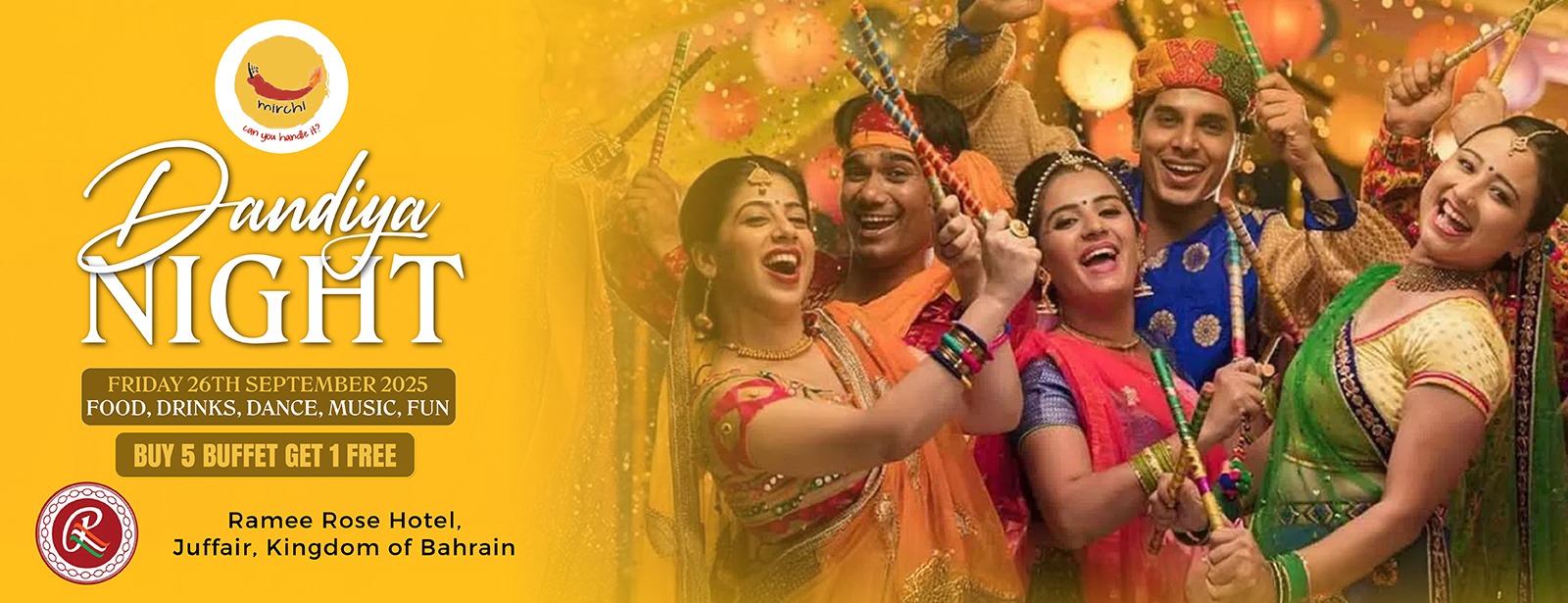 Dandiya Night at It's Mirchi Resturant - Ramee Rose Hotel, Bahrain Desi Events at dubaitrades.com