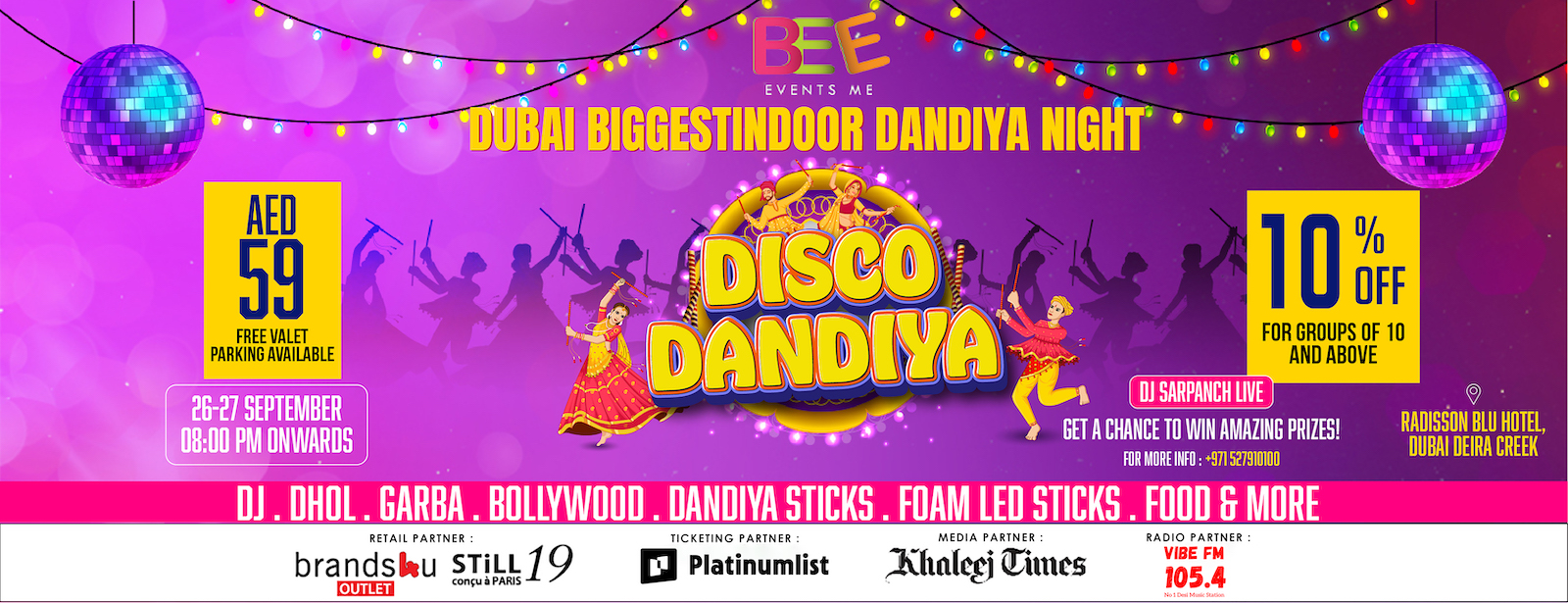 Disco Dandiya Night 2025 at Radisson Blu, Deira Creek Desi Events at dubaitrades.com