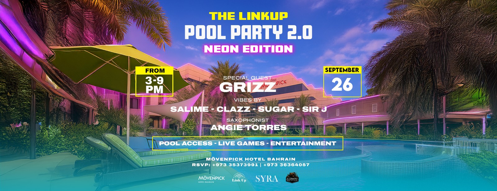 The Linkup Pool Party 2.0: Neon Edition at Mövenpick Hotel, Bahrain Nightlife at dubaitrades.com