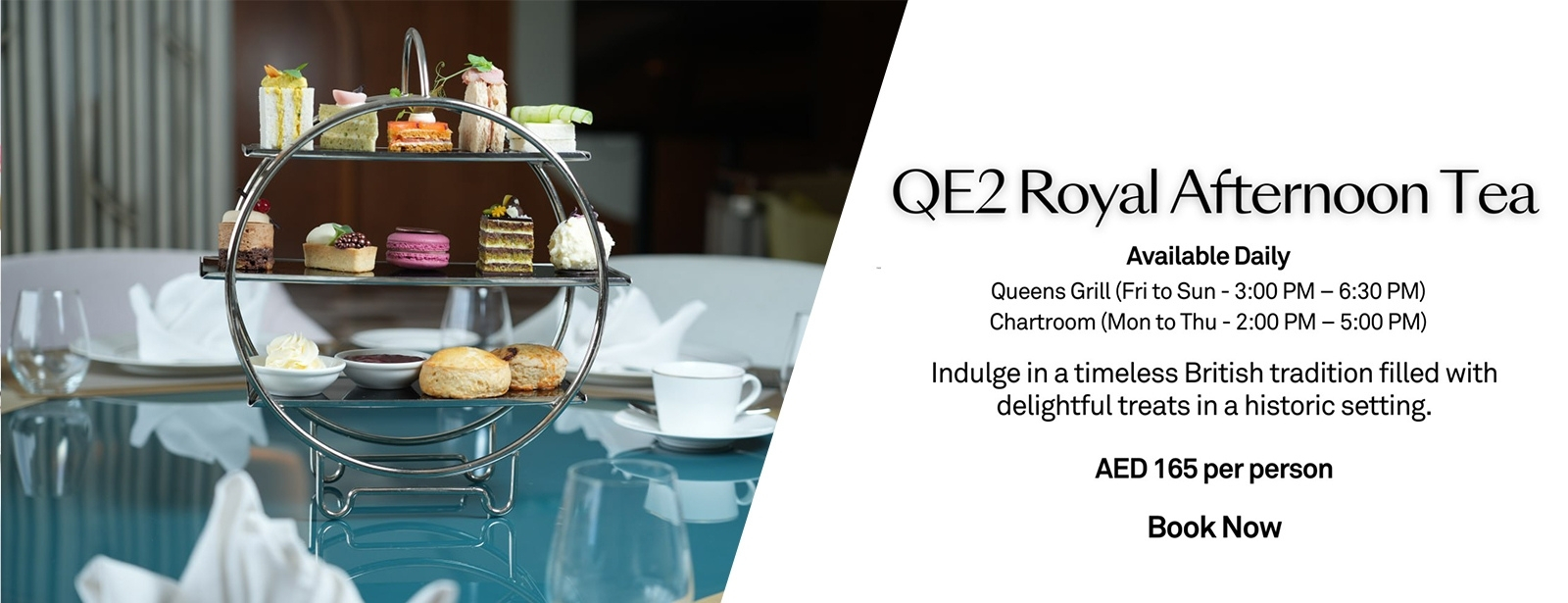 QE2 Royal Afternoon Tea Indoor Attractions at emiratesoffers.com