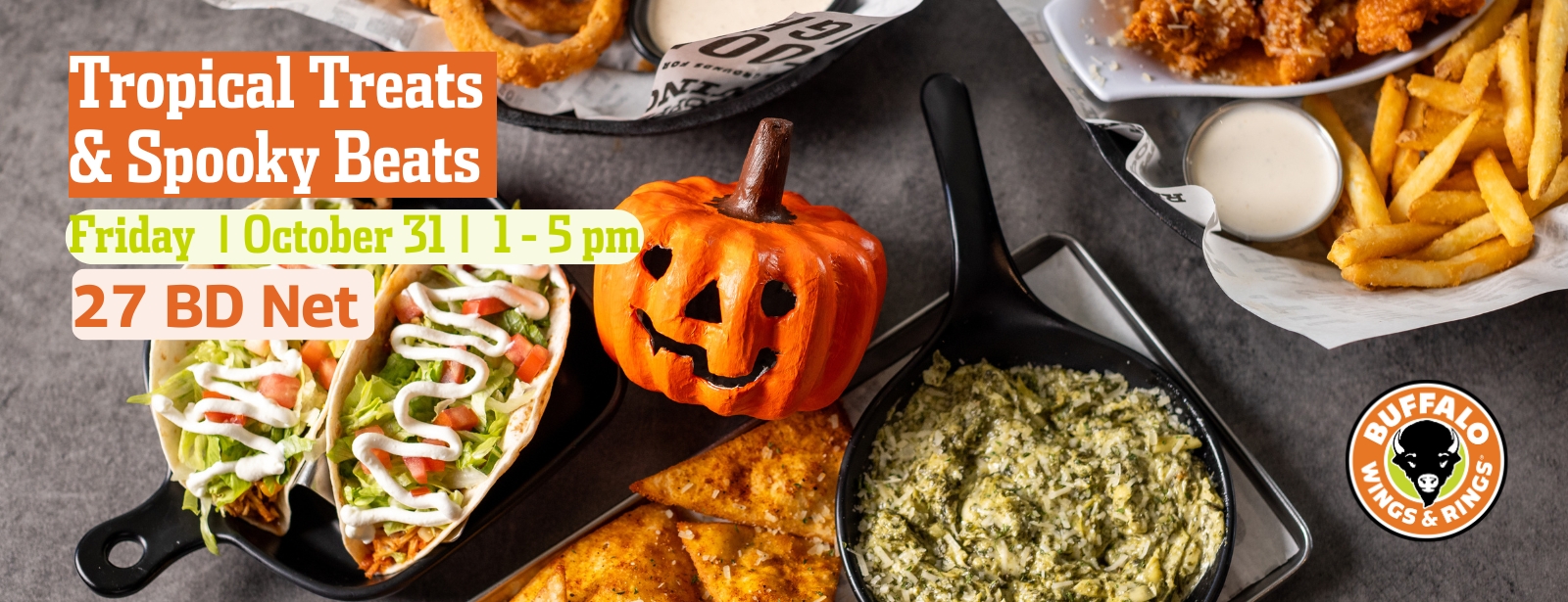 Tropical treats & Spooky Beats Brunch at Buffalo Wings & Rings, Bahrain Halloween at emiratesoffers.com