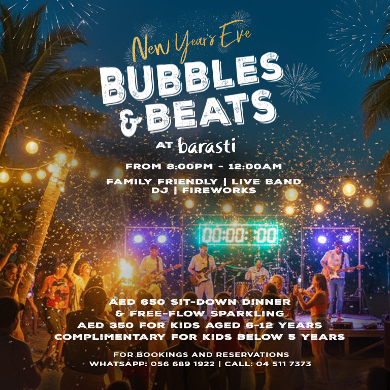 Bubbles & Beats - NYE Dinner at Barasti Middle Deck