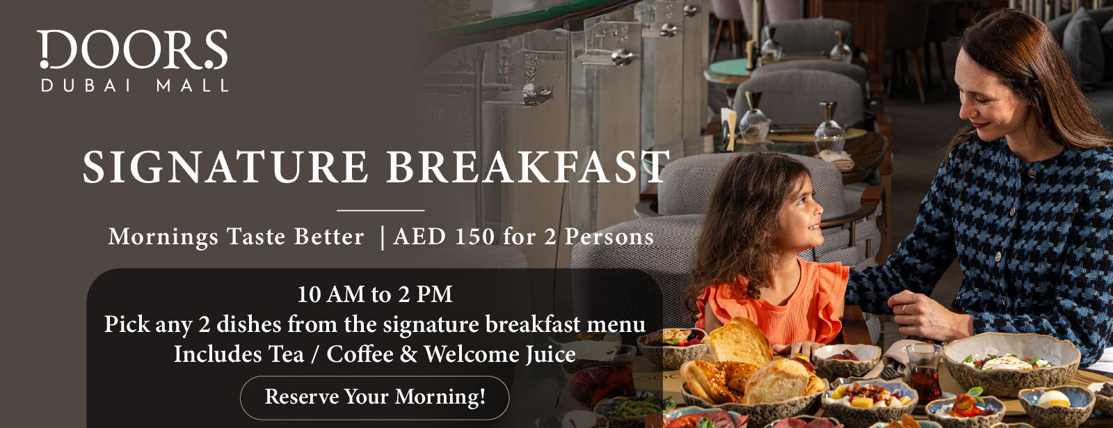 Dining experience at Doors Dubai Mall Brunches at dubaitraveltours.com