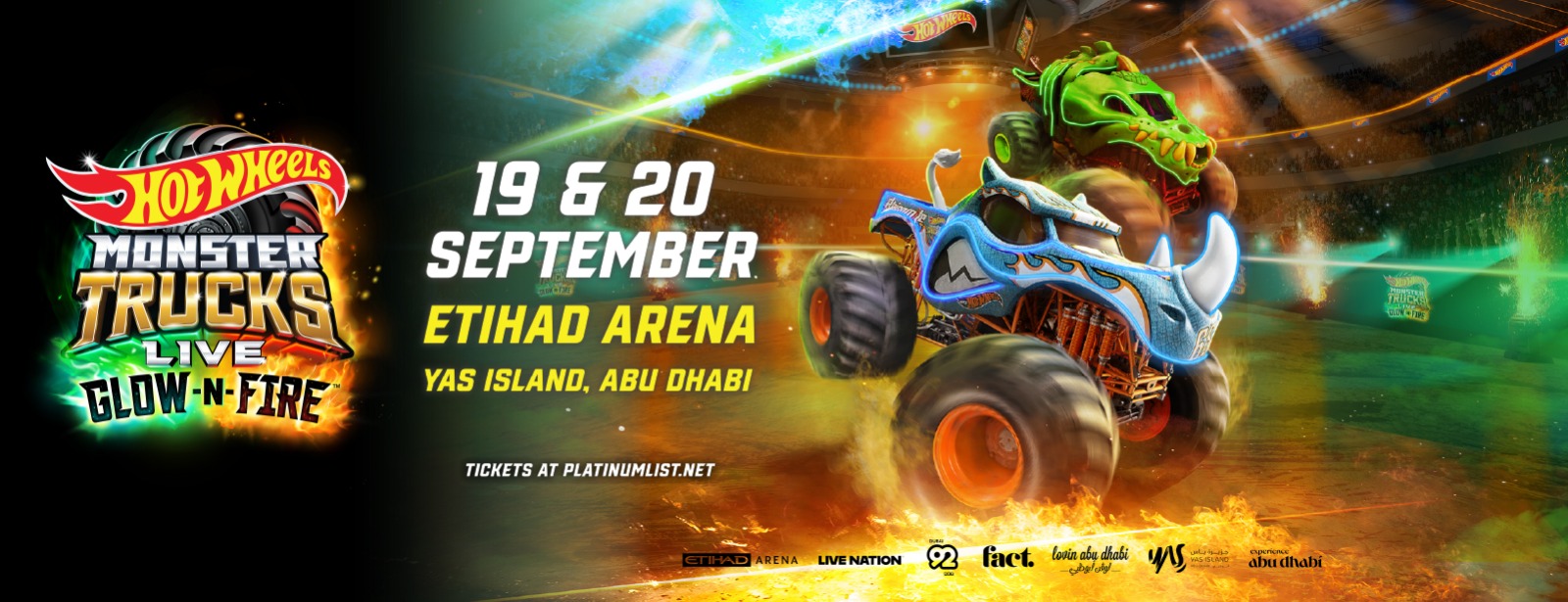 Hot Wheels Monster Trucks Live™: Glow-N-Fire in Abu Dhabi Automotive at dubaitraveltours.com