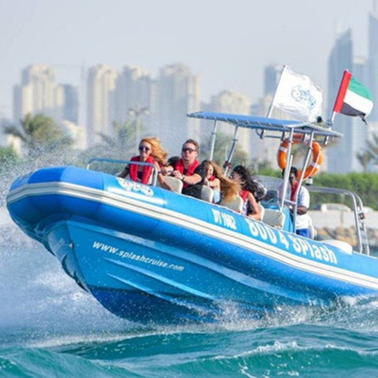 Another view of Speed Boat at Dubai Marina by Splash Tours at Splash tours
