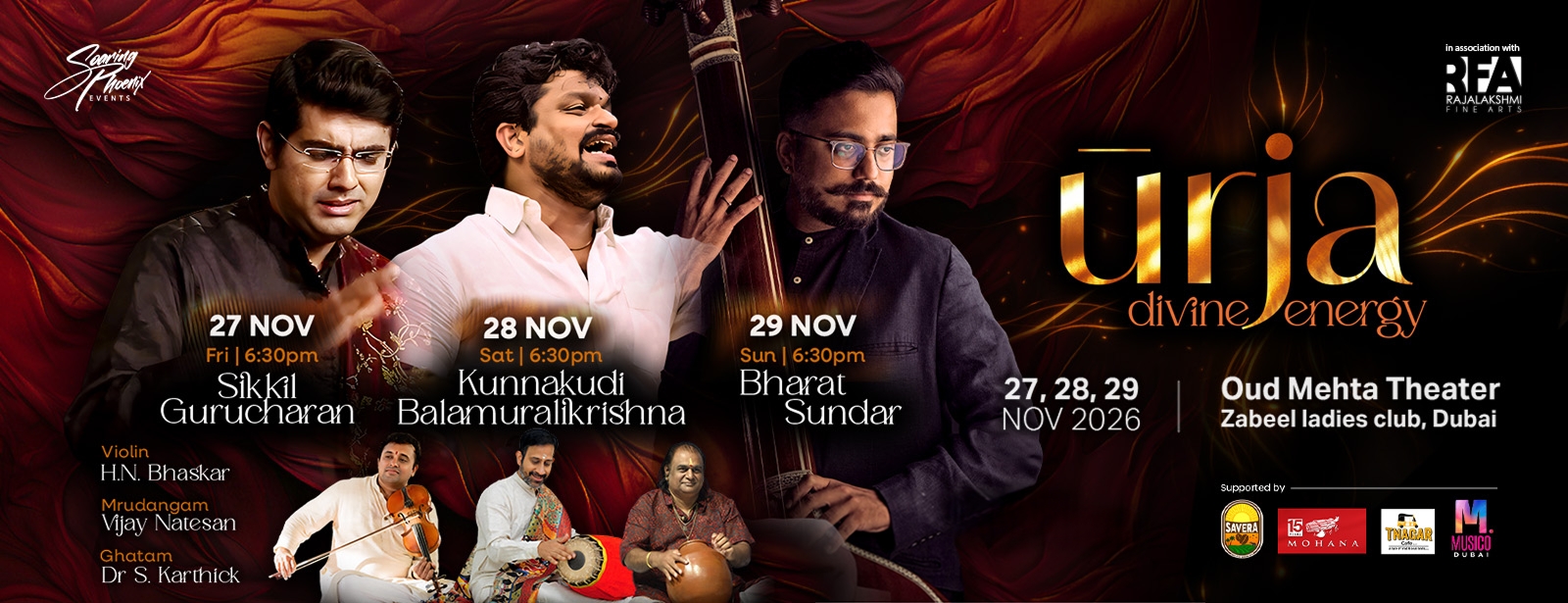 URJA - Divine Energy at Oud Mehta Theater in Dubai Concerts at dubaitraveltours.com