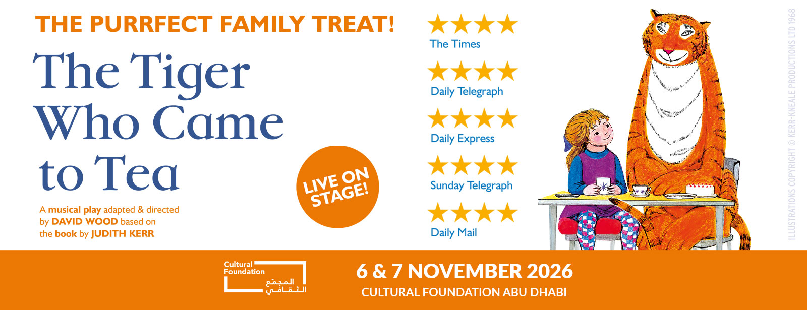 The Tiger Who Came To Tea at Cultural Foundation Abu Dhabi Shows and Theatrical Plays at dubaitraveltours.com