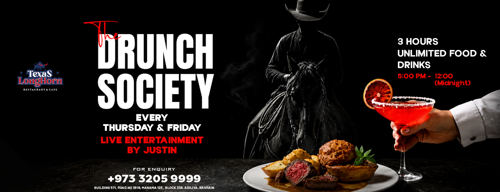 The Drunch Society at Texas Longhorn, Bahrain Brunches at dubaitraveltours.com