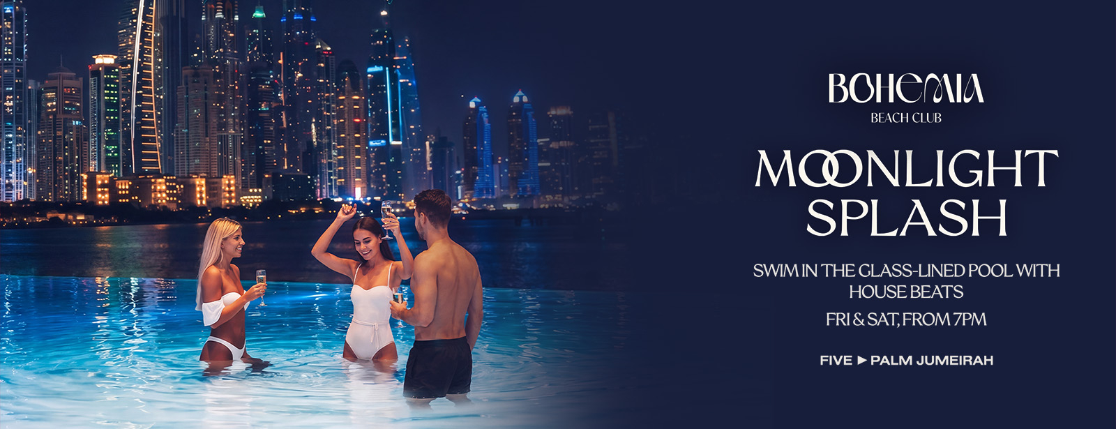 Moonlight Splash at Bohemia Beach Club Experiences at dubaitraveltours.com