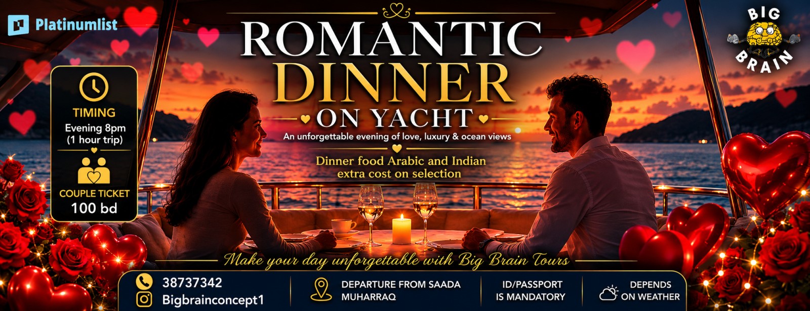 Romantic Dinner on Yacht Boat Tours and Cruises at dubaitraveltours.com