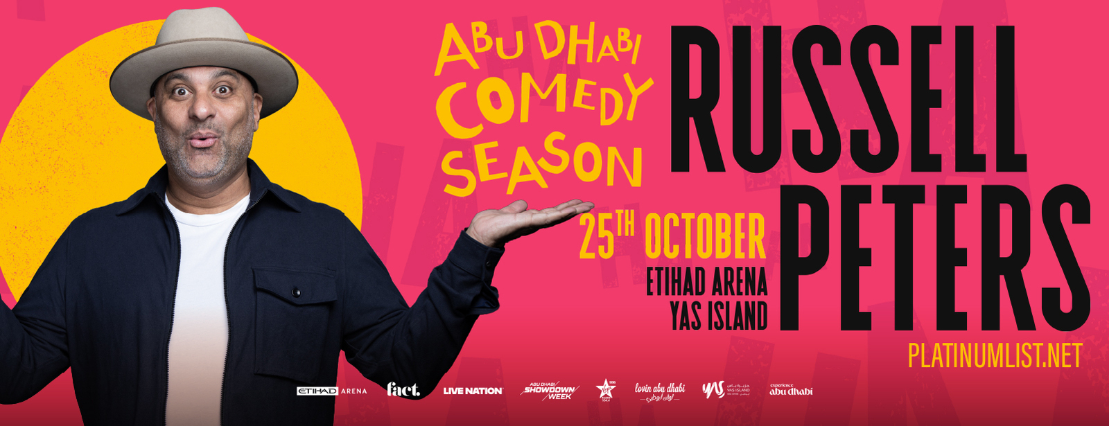 Live Nation Middle East Presents Russell Peters at Etihad Arena in Abu Dhabi Comedy Events at dubaitrades.com Live Nation Middle East Presents Russell Peters at Etihad Arena in Abu Dhabi Comedy Events at dubaitrades.com
