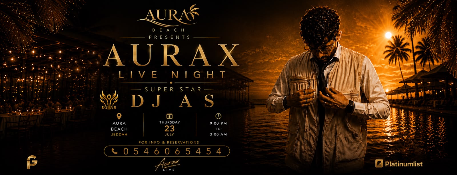 Aurax Live Night DJ AS at Aura Beach Nightlife at dubaitraveltours.com