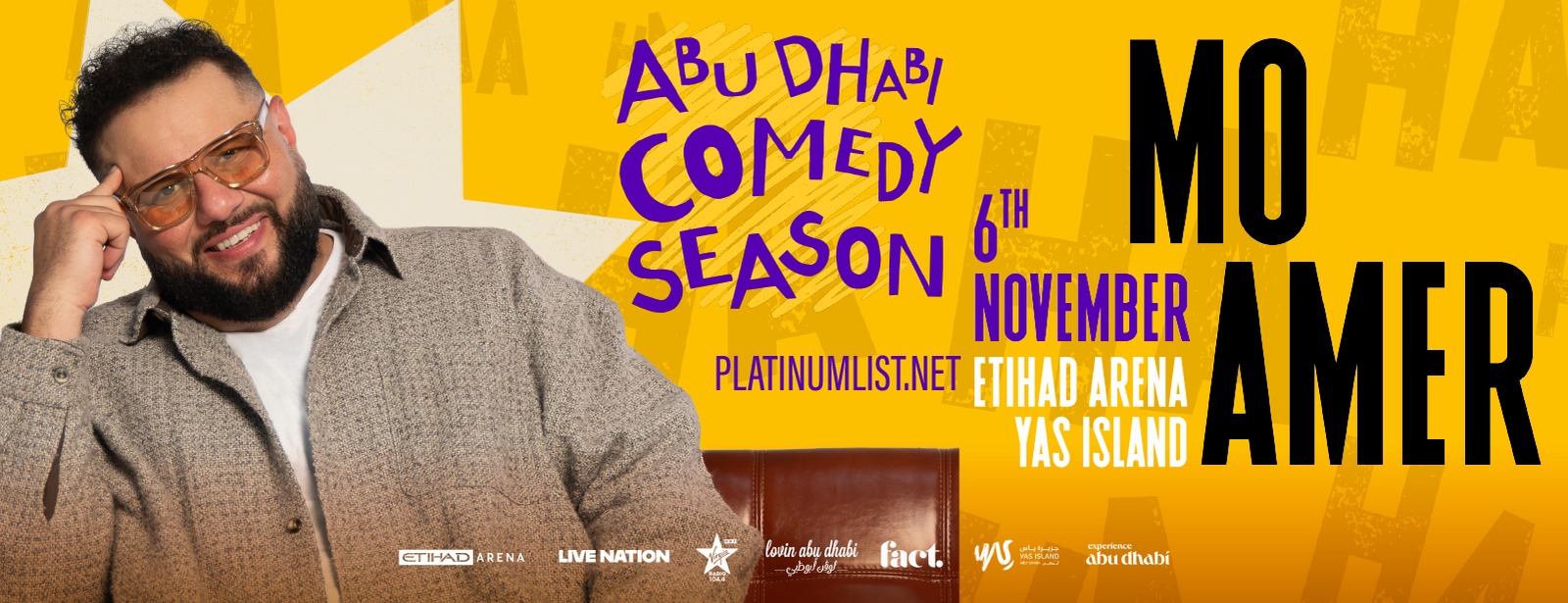 Mo Amer at Etihad Arena Dubai Comedy Festival at dubaitraveltours.com