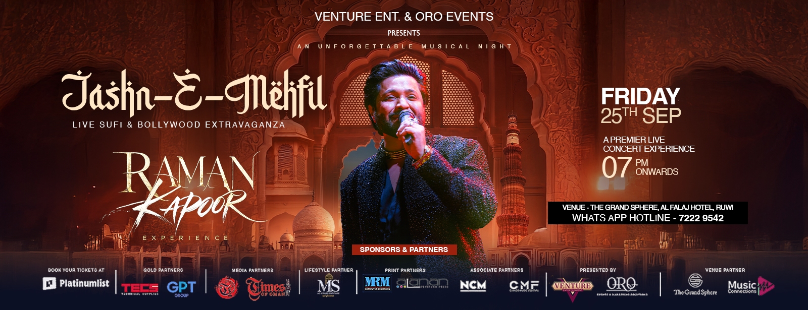 Jashn-e-Mehfil Live Sufi & Bollywood Extravaganza in Muscat Concerts at dubaitraveltours.com Jashn-e-Mehfil Live Sufi & Bollywood Extravaganza in Muscat Concerts at dubaitraveltours.com