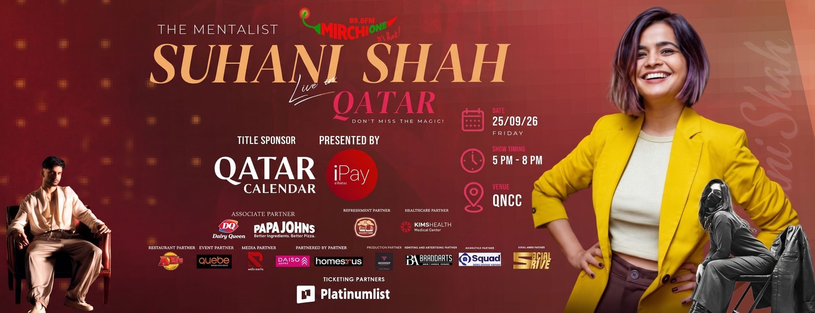 The Mentalist Suhani Shah Live in Qatar Concerts at dubaitraveltours.com The Mentalist Suhani Shah Live in Qatar Concerts at dubaitraveltours.com