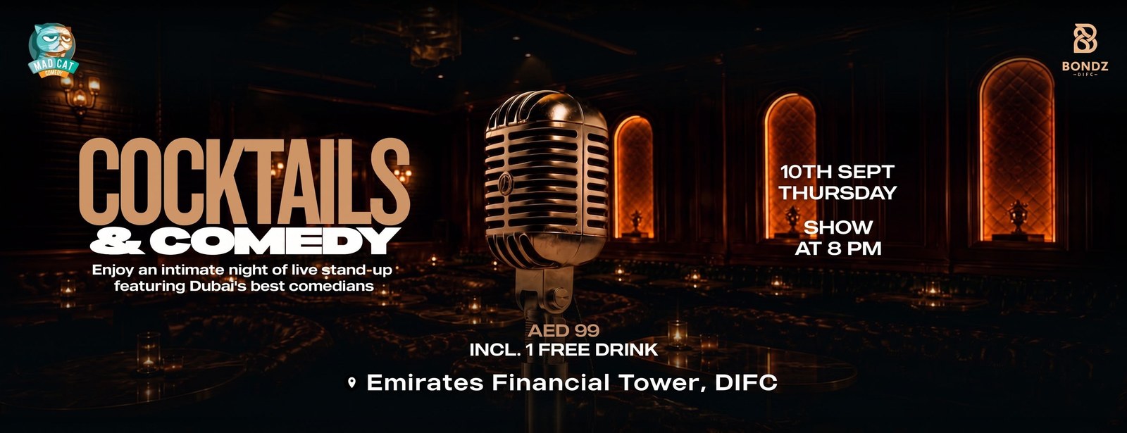 Cocktails & Comedy Show Comedy Events at dubaitraveltours.com