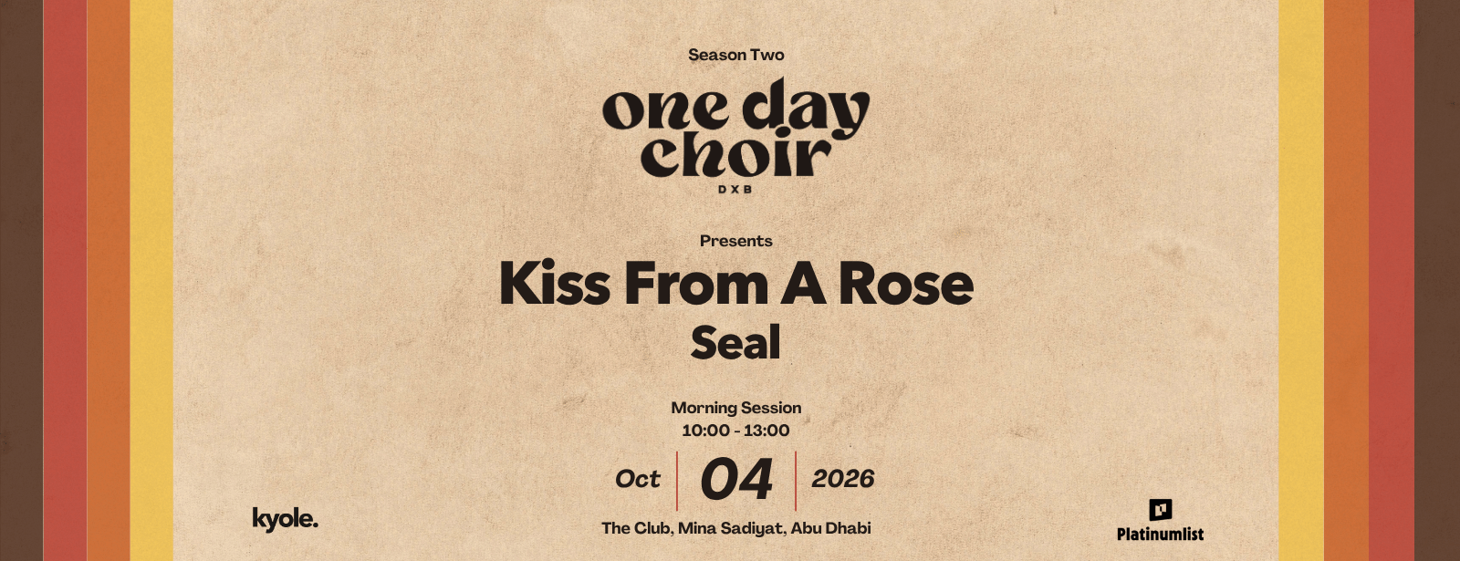 One Day Choir DXB presents 'Kiss From A Rose' in Abu Dhabi Workshops at dubaitrades.com One Day Choir DXB presents 'Kiss From A Rose' in Abu Dhabi Workshops at dubaitrades.com