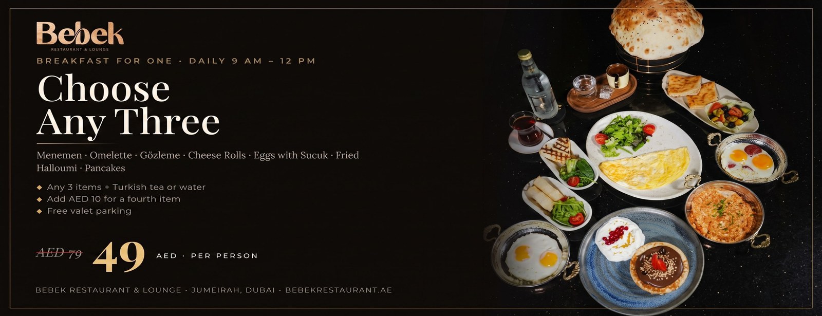 Turkish Breakfast Experience at Bebek Restaurant & Lounge Dining Experiences at dubaitraveltours.com