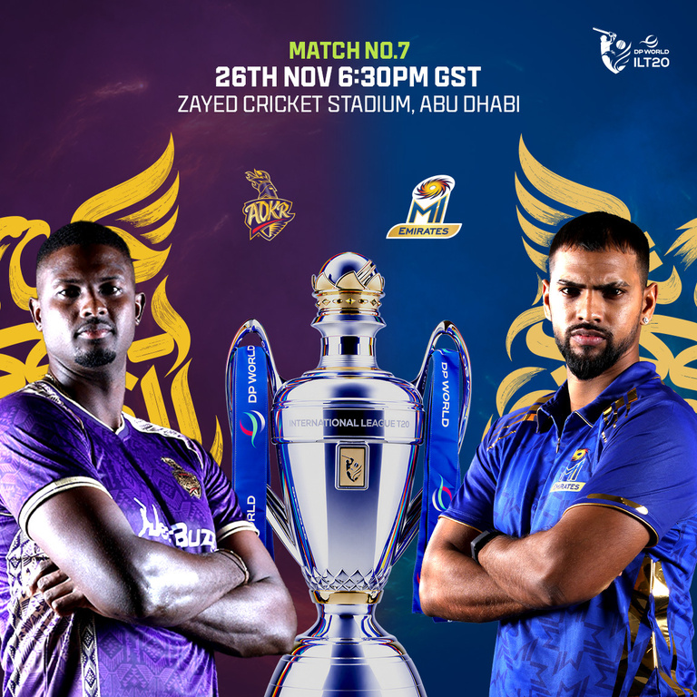 AD Knight Riders vs MI Emirates in Abu Dhabi
