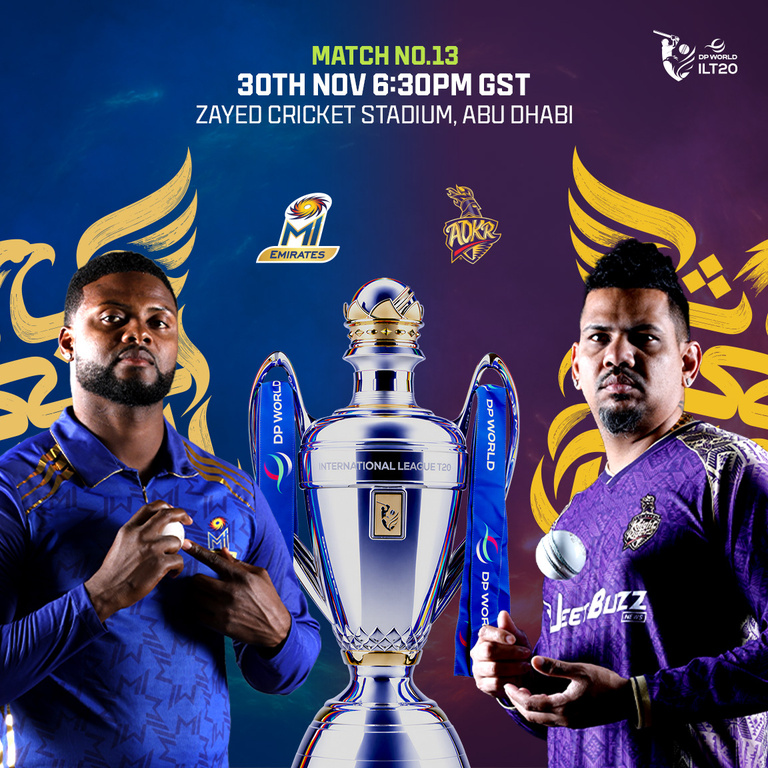 MI Emirates vs AD Knight Riders in Abu Dhabi