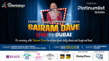 Sairam Dave Live in Dubai, Sheikh Rashid Auditorium, IHS, Comedy Events, Desi Events