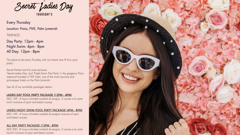 Secret Ladies' Day - Thursdays at Praia