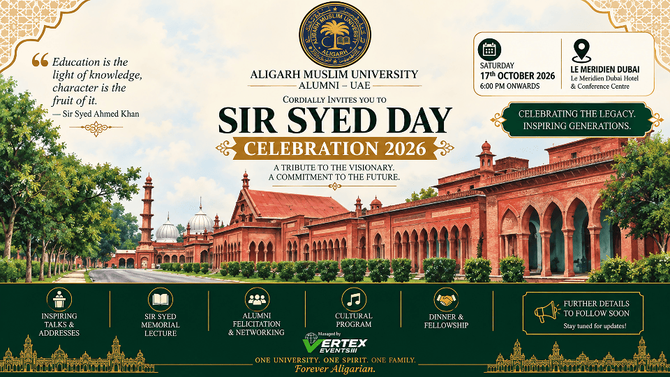 Sir Syed Day 2026 - India - UAE Summit in Dubai Sir Syed Day 2026 - India - UAE Summit in Dubai