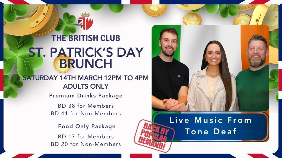 St. Patrick’s Day Brunch at British Club Bahrain