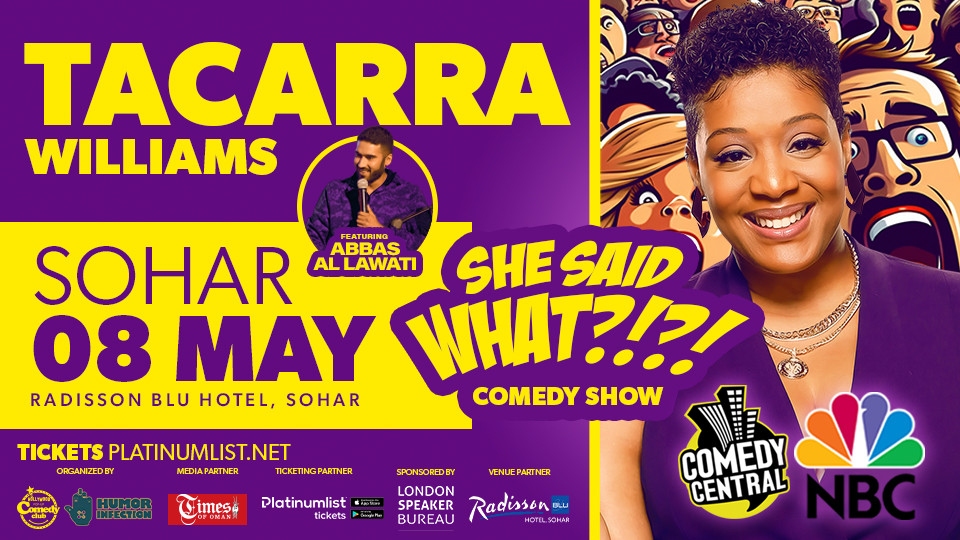 Tacarra Williams In Sohar Tickets 2023 Stand Up Comedy Show Tacarra Williams In Sohar Tickets 2023 Stand Up Comedy Show