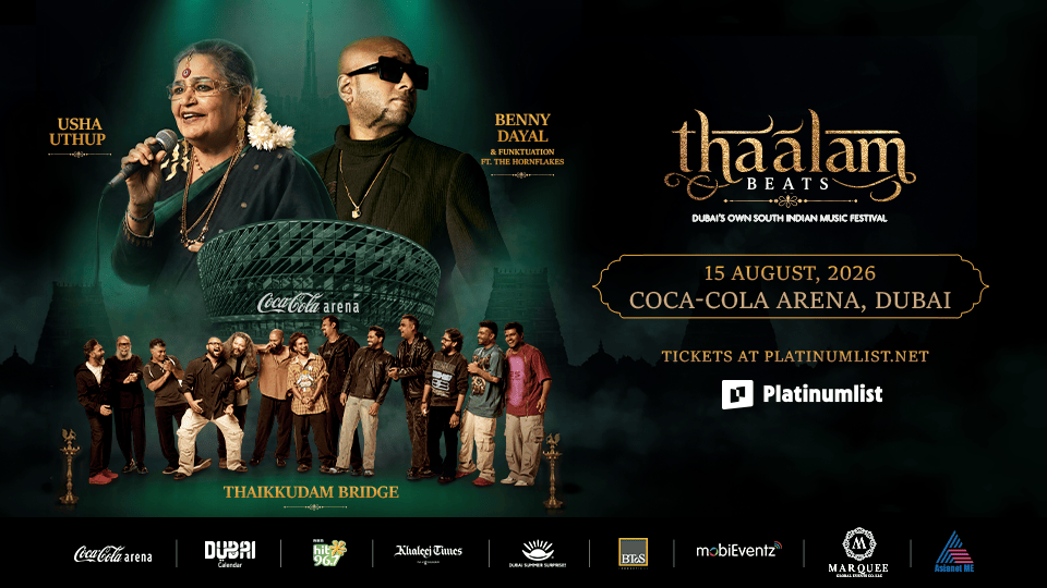 Thaalam Beats featuring Benny Dayal, Usha Uthup, and Thaikkudam Bridge in Dubai