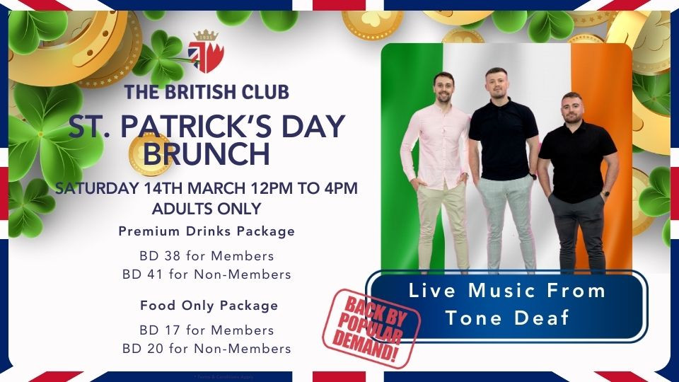 St. Patrick’s Day Brunch at British Club Bahrain