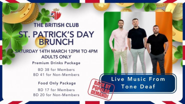 St. Patrick’s Day Brunch at British Club Bahrain