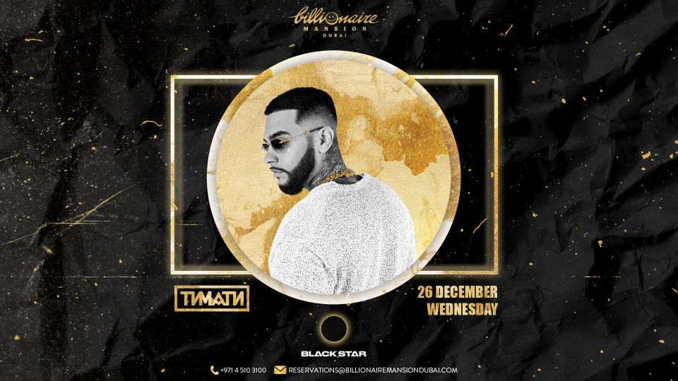 Timati LIVE 26th December - Christmas Edition - Platinumlist.net