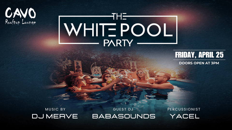 White Pool Party at Cavo Rooftop - Ramee Grand Hotel
