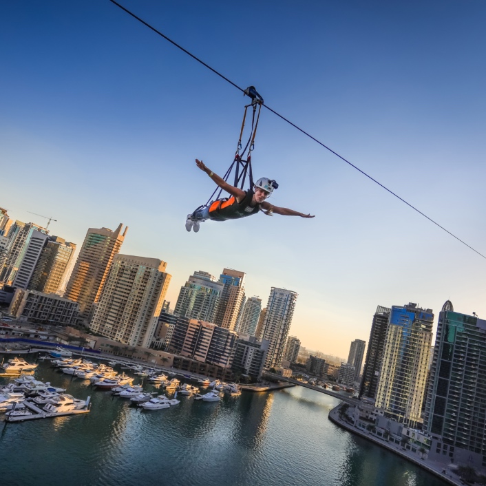 XLine Dubai Marina - The Longest Urban Zipline in The World