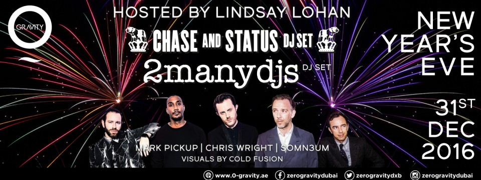Zero Gravity New Years Eve Party with Chase & Status (DJ Set) & 2manydjs